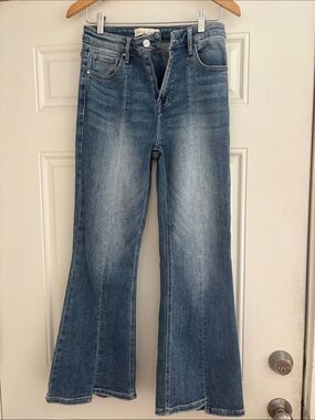 High-Rise Blue Flare Jeans for Women